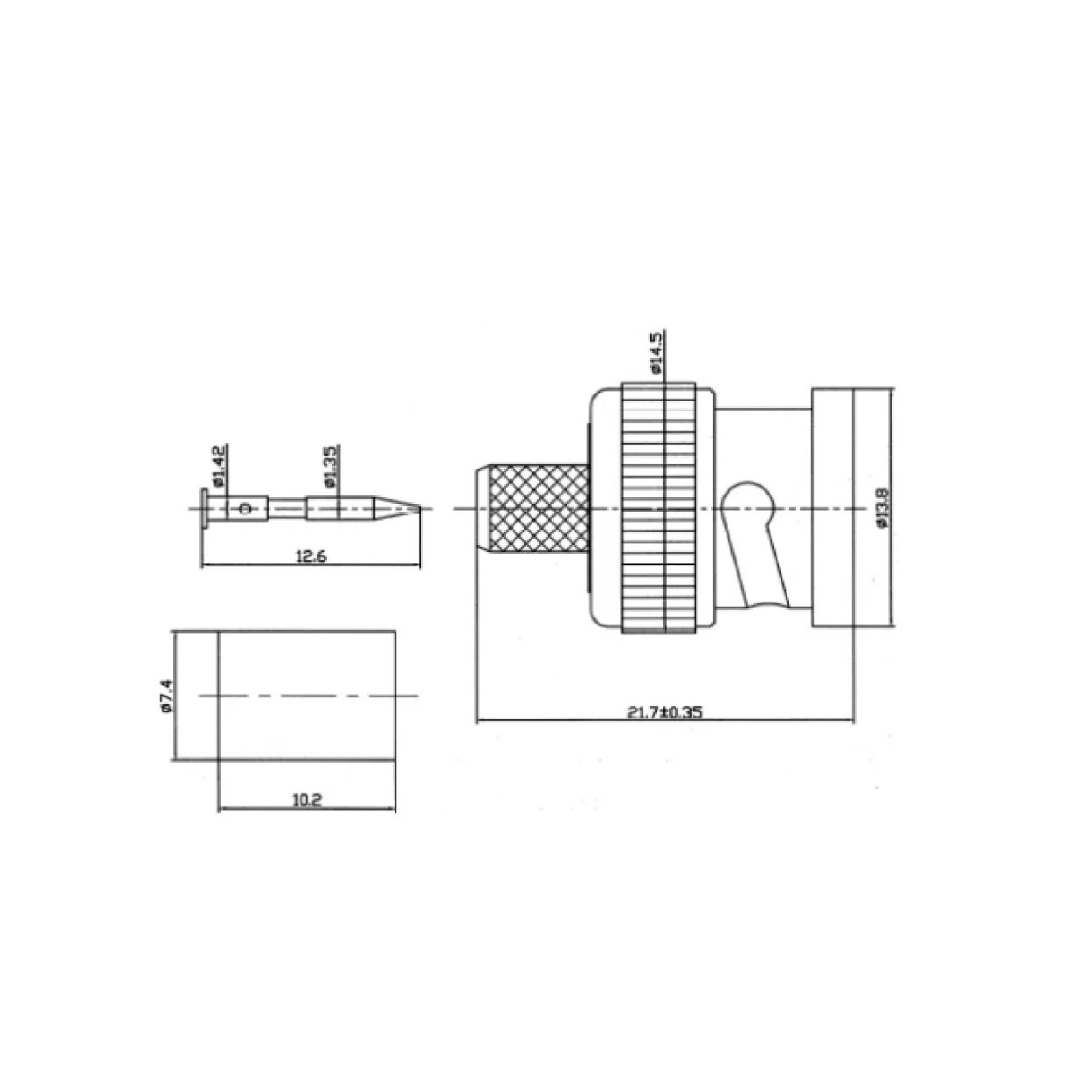 Conector BNC macho para cable Flex3 - Imagen 2