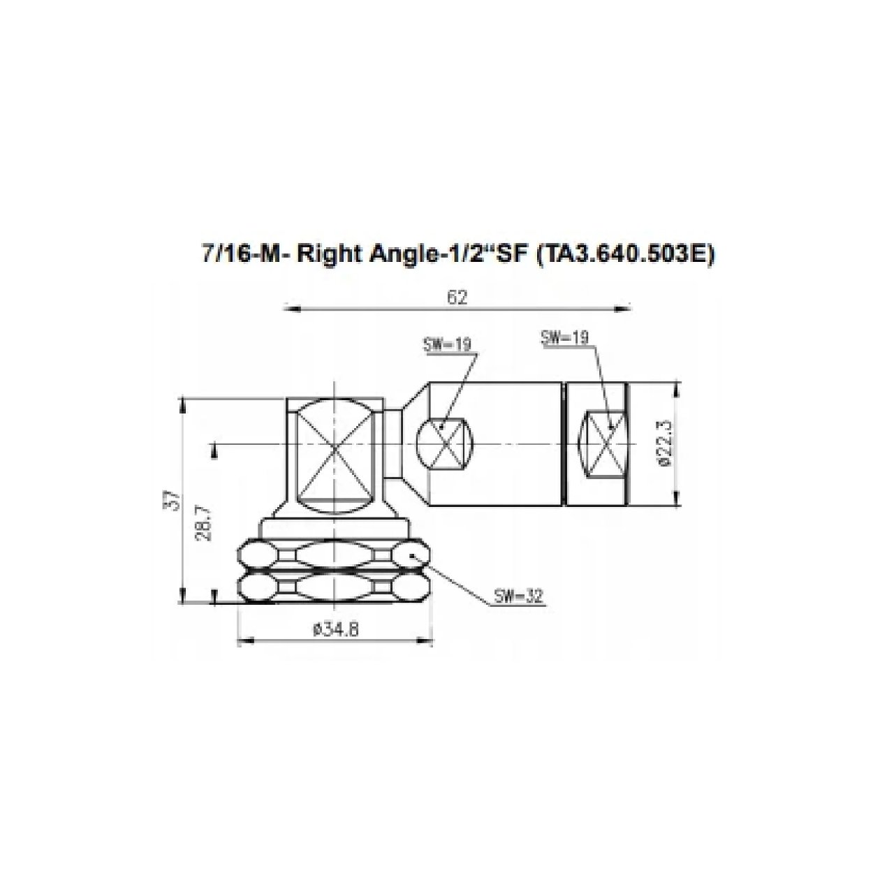 DIN 7/16 Macho para cable de 1/2” - Image 2