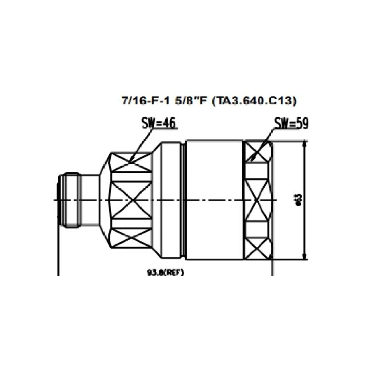 DIN 7/16 Hembra para cable 1”5/8 - Imagen 3