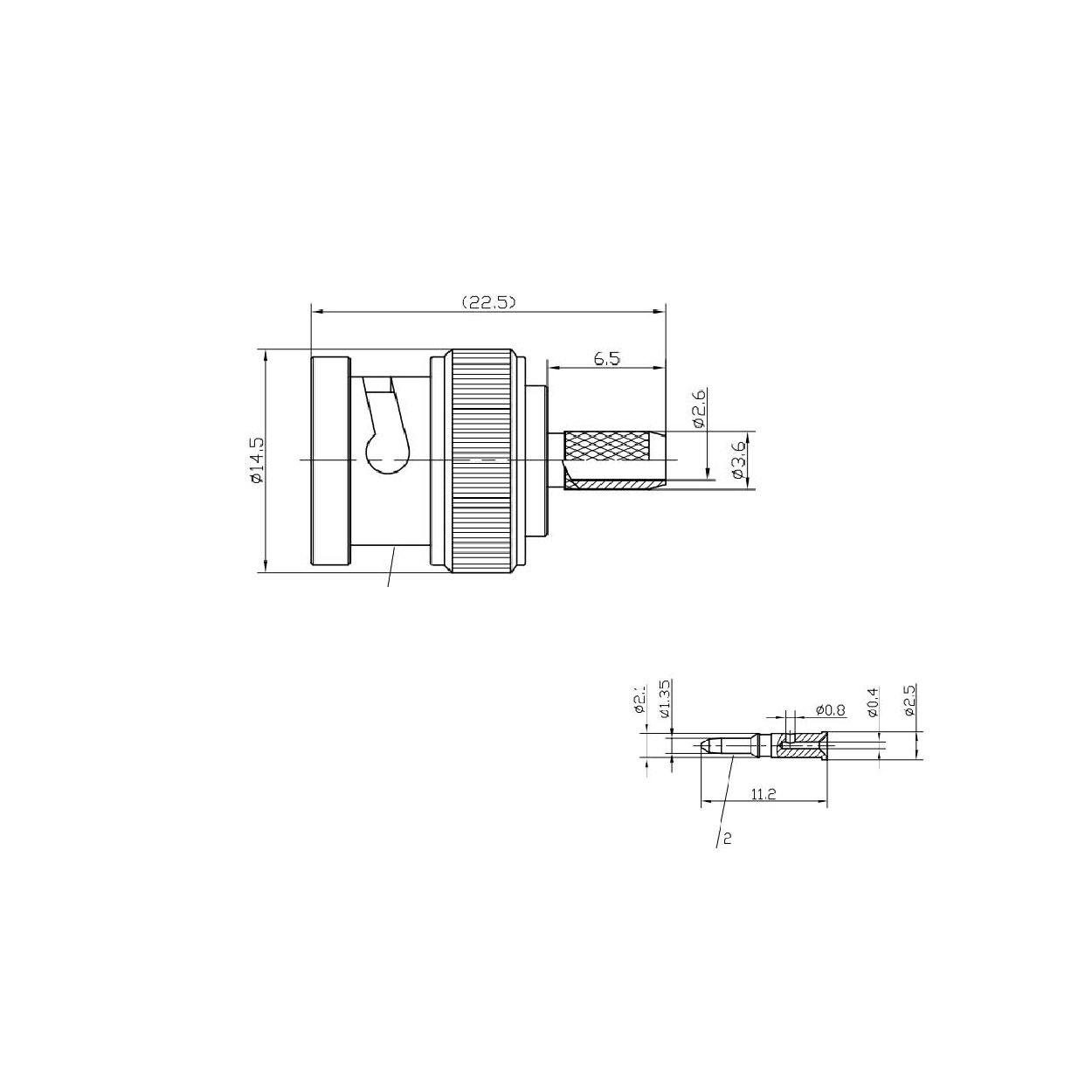 Conector de crimpado macho BNC - Imagen 3