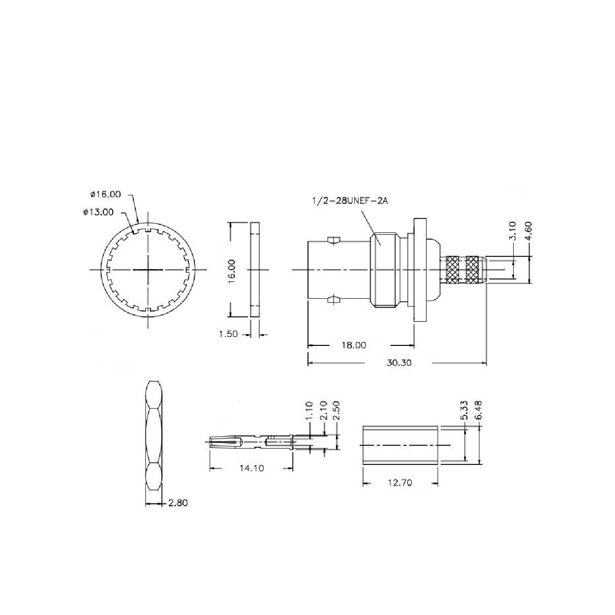 Conector BNC hembra B/H - Imagen 3