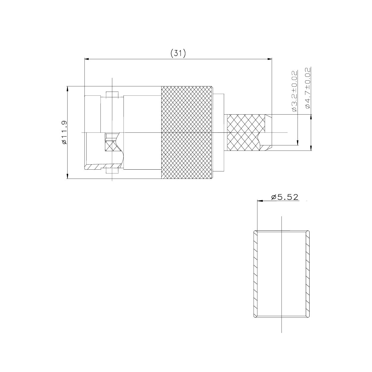 Conector BNC hembra para RG58 - Imagen 3