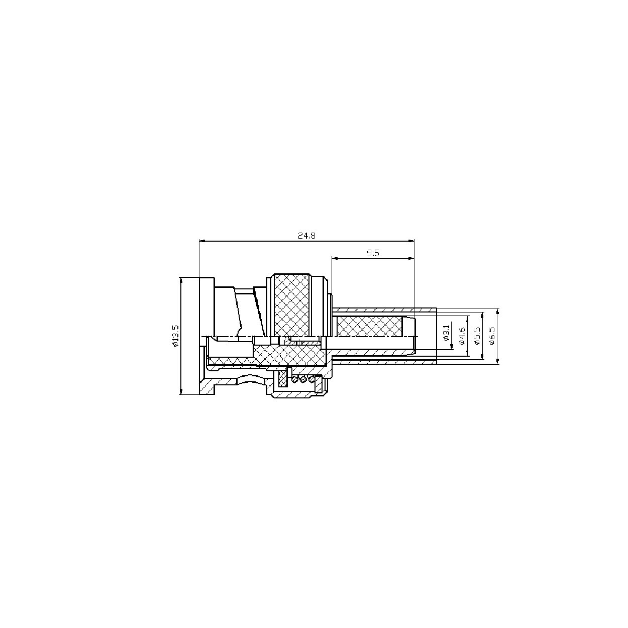 Conector BNC macho para RG58 - Image 4