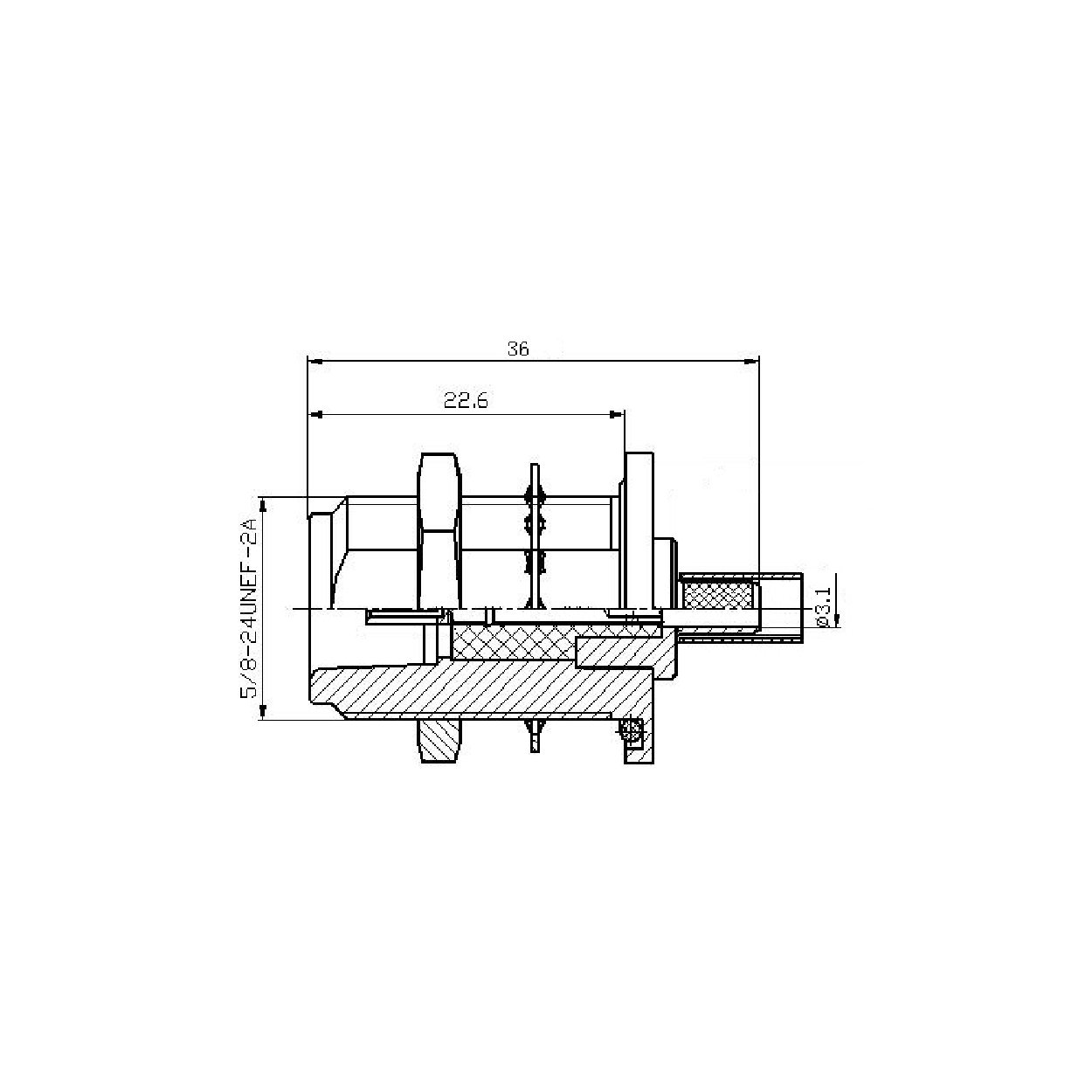 Conector hembra tipo N para mamparo - Image 3